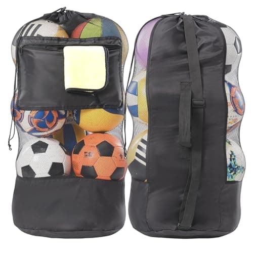 Image of OrgaWise Extra Large Football Bag for Balls with Strap,Handle and Pocket(10-15 Balls)