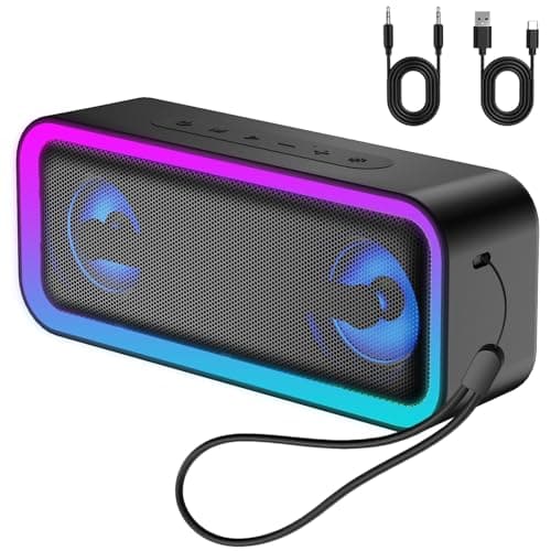 Image of IKT Bluetooth Speaker, 40W Loud Stereo Sound Portable Speaker, 30Hrs Playtime, Speakers Wireless Bluetooth 5.4, Deep Bass,TWS Pairing, 7 RGB lights, IPX7 Waterproof, Speakers for Home/Party/Outdoor