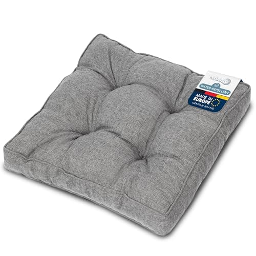 Image of Beautissu Comfortable Outdoor Seat Lounge Cushion 70x70 cm – 10 cm thick – Cover Dirt & Water Repellent Garden Chair Cushions Seat Pads Furniture Chairs Rattan Patio Light Grey – BeauFlair