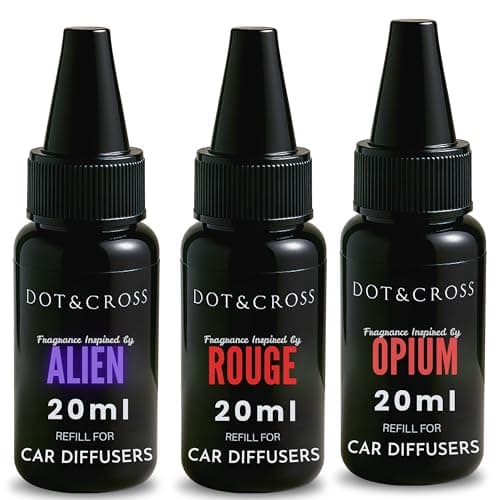 Image of (Pack of 3) 20ml Car Diffuser Refill Inspired by Rouge, Alien and Opium, Refill for Automotive Air Fresheners/Smart Car Diffusers/Aroma Diffusers
