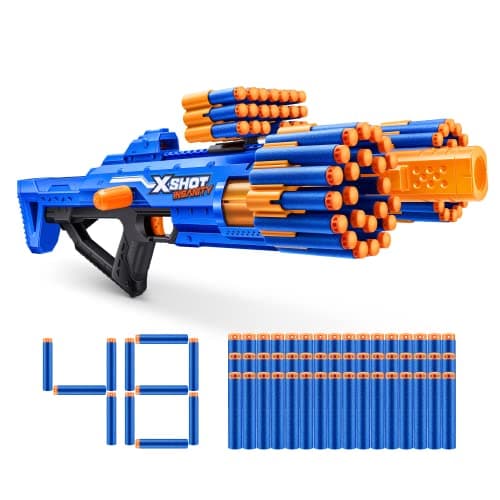 Image of XSHOT Insanity Berzerko Blaster by ZURU – 48 Air Pocket Darts, Rotating 8-Dart Barrel, Long-Range Foam Blaster for Kids, Teens & Adults