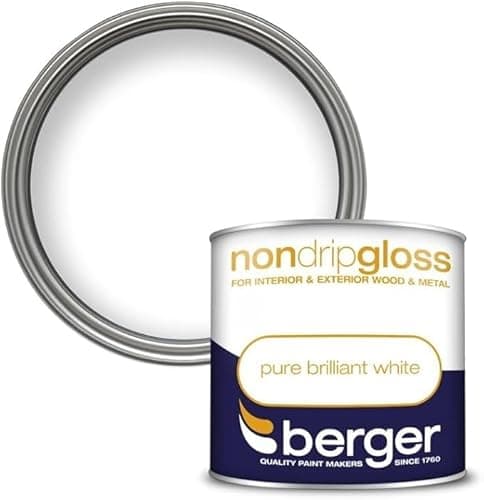 Image of SuperGift.com Non Drip Gloss Paint Brilliant White 250ml High Gloss Finish for Wood & Metal, Smooth Easy-Apply Trim Paint for Doors, Skirting & DIY Touch-Ups