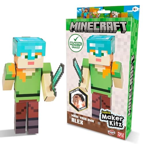 Image of BLADEZ Minecraft Make Your Own Alex, Licensed Craft Set, Arts and Crafts for Boys and Girls, Licensed Toy for Kids, Creative Maker Kitz Toyz
