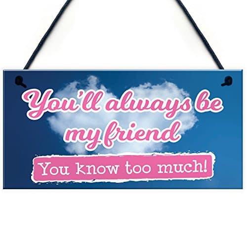 Image of Red Ocean You'll Always Be My Friend Novelty Friendship Gift Hanging Plaque Sign