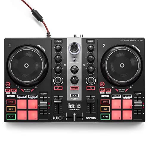 Image of Hercules DJControl Inpulse 200 MK2 – Compact DJ Controller with LED Light Guides, Enhanced Features, and Compatibility with DJUCED & SERATO Software