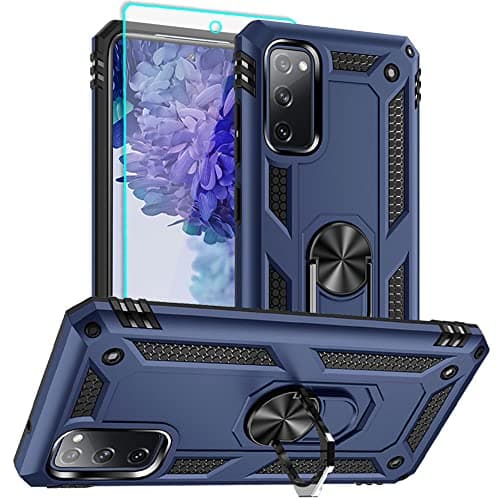Image of for Samsung Galaxy S20 FE Case, Samsung S20 FE Case with HD Screen Protector, [Military Grade 16ft. Drop Tested] Ring Shockproof Protective Phone Case for Samsung Galaxy S20 FE,Blue