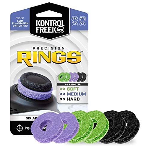 Image of KontrolFreek Precision Rings | Aim Assist Motion Control for PlayStation 4 (PS4), PS5, Xbox One, XBX, Switch Pro & Scuf Controller (Black/Purple/Green)