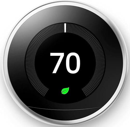 Image of Google Nest Programmable Smart Learning Thermostat for Home, Compatible with Alexa (Polished Steel)