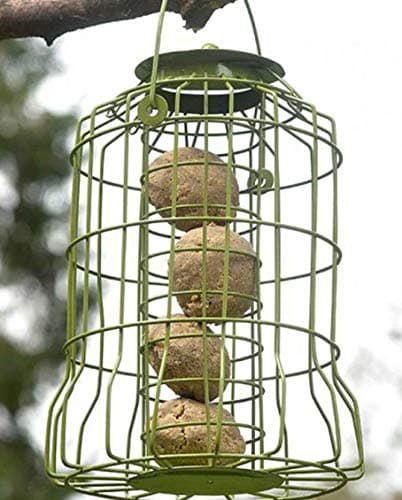 Image of Garden Mile Large Squirrel Proof Bird Feeder Heavy Duty Fat Ball Feeder Hanging Weatherproof Metal for Garden Patio Outdoors