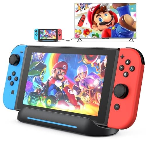 Image of 5 in 1 Switch Dock for Nintendo Switch OLED TV Adapter Switch Docking Station with HDMI USB 3.0 Port Type C Charging Type C Connectors Travel Switch Base Portable USB C Hub Stand