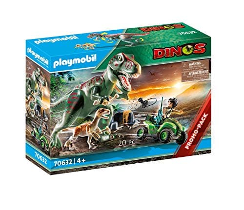 Image of Playmobil 70632 Dinos T-Rex Attack with Raptor and Quad, for Children Ages 4+