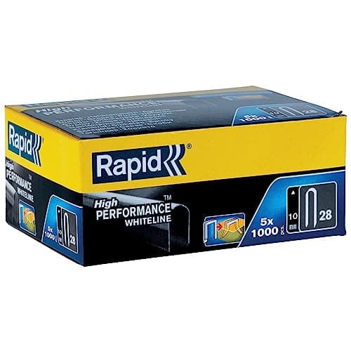 Image of Rapid High Performance No.28 White Cable Staples, Leg Length: 10 mm, 11893511 - 5000 Pieces