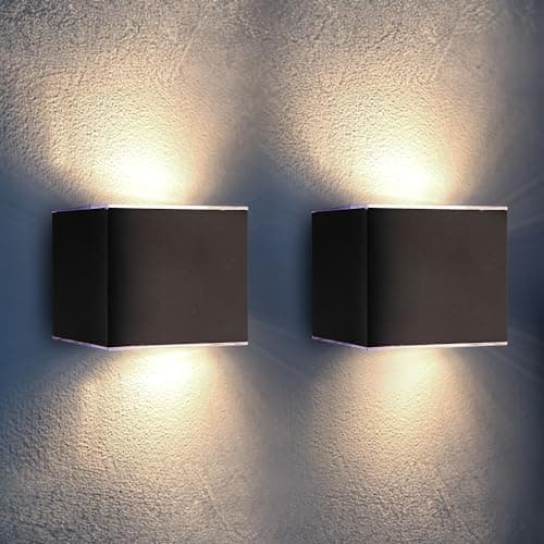 Image of Proxinova Up & Down Solar Wall Light, Outdoor Solar Lights Garden, Waterproof IP65 Fence Light, Wireless Wall Lights Outdoor, Automatic Dusk to Dawn, Easy Installation for Patio, Terrace, Front Door