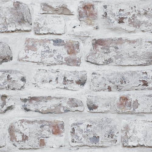 Image of Arthouse Whitewashed White Brick Wallpaper - Photographic Design - 3D Effect - Realistic Rustic Brick - Urban Industrial Loft Effect - Paste The Paper - Easy to Hang - 10m / 32.8ft Roll - 671100