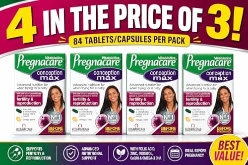 Image of 4 x Pregnacare Max Conception and Fertility for Women - Maximum Support for Women Fertility and Conception