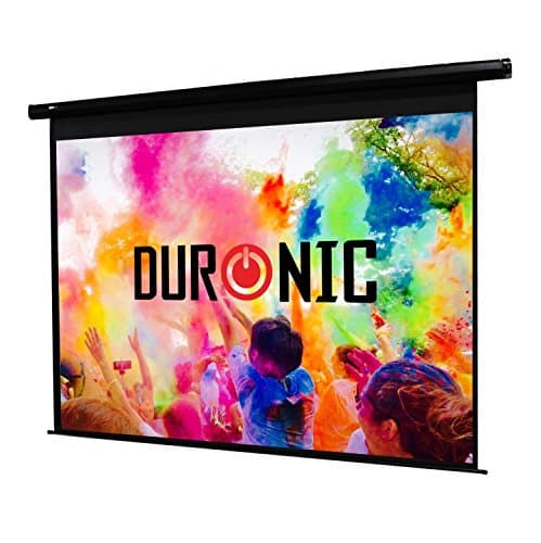 Image of Duronic Projector Screen EPS115 /169 Electric Projection Screen Size: 254.5 x 143cm 16:9 Ratio Home Cinema School Wall Ceiling Mountable 3D UHD 4K