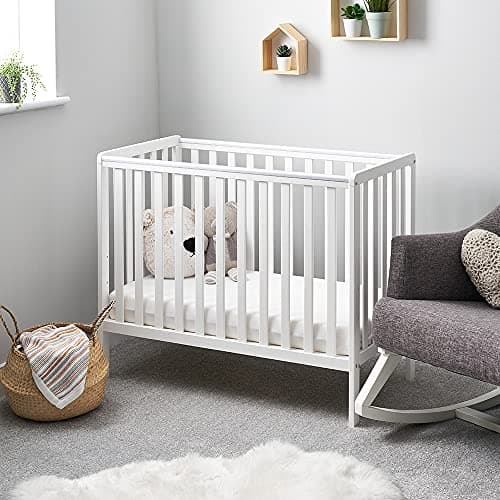 Image of Obaby Bantam Space Saver Cot – White | Compact Baby Cot | Adjustable Base
