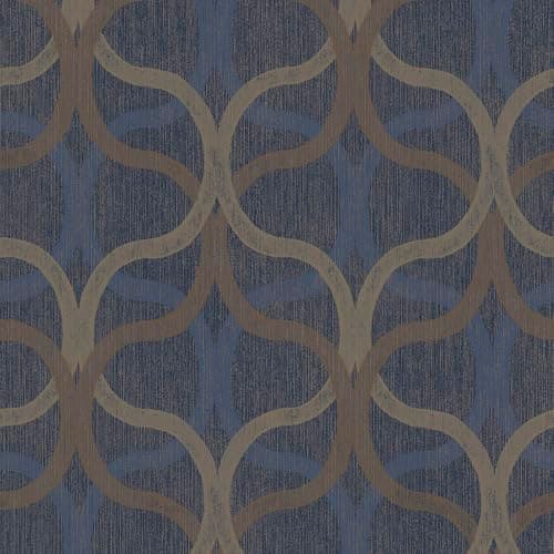 Image of Boutique Refine Geometric Navy & Gold Wallpaper | Paste the Wall | Navy Geometric | Eco-Friendly