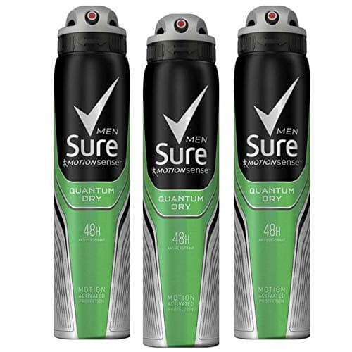 Image of Sure Men 3 x 250ml Quantum 48h Dry Anti-Perspirant Deodorant