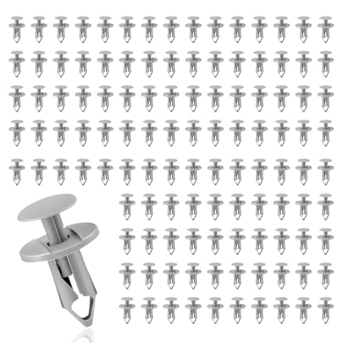 Image of 100 PCS Longer Trim Panel Fixing Clips, Universal Car Body Trim Clips Carpet Lining Grey Plastic Retainer Car Plastic Fasteners for Auto Interior Door Body Bumper