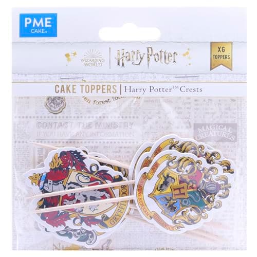Image of PME Cake Harry Potter Cake Toppers | Hogwarts Crests | Set of 6