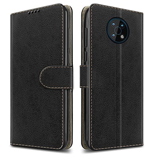 Image of PIXFAB For Nokia G50 5G Leather Phone Case, Magnetic Closure Full Protection Book Folio Design, Wallet Case Cover [Card Slots] and [Kickstand] For Nokia G50 5G - Black