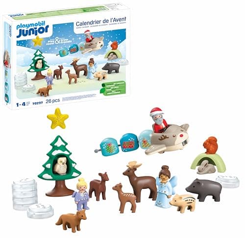Image of Playmobil 70297 Advent Calendar: 1.2.3 Snowy Christmas, Countdown to Christmas, includes 24 doors to open each day in December, Christmas toy for children ages 4 years+