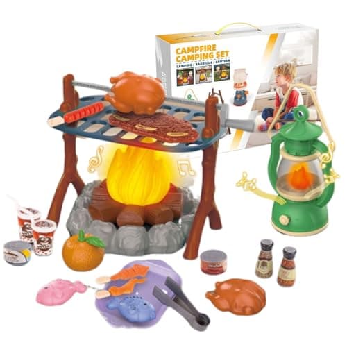 Image of Kids Pretend Camping Toy, Kids Campfire Set Game, Kitchen Camping Gear For Outdoor Pretend-Play Game, Indoor Outdoor Educational Toys For Children Aged 3-6