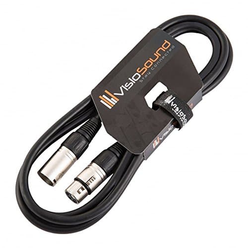 Image of VisioSound Male to Female XLR Mic Lead/Balanced Microphone/Mic Patch Cable / 7 Colours 2m Black