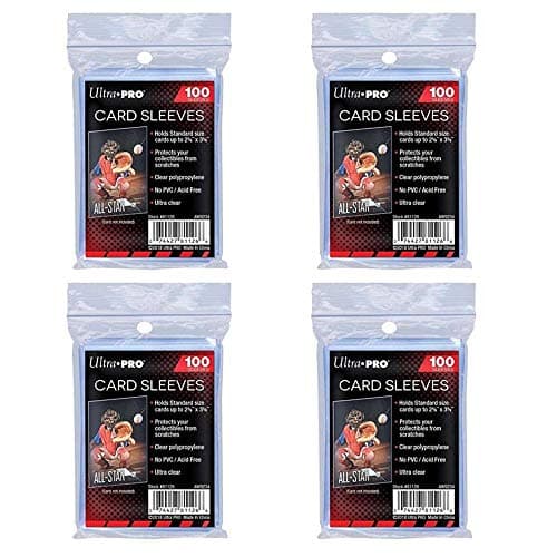Image of Pack of 400 Ultra Pro standard regular soft penny card sleeves for trading cards such as Pokemon, Magic, sports cards, standard size, transparent