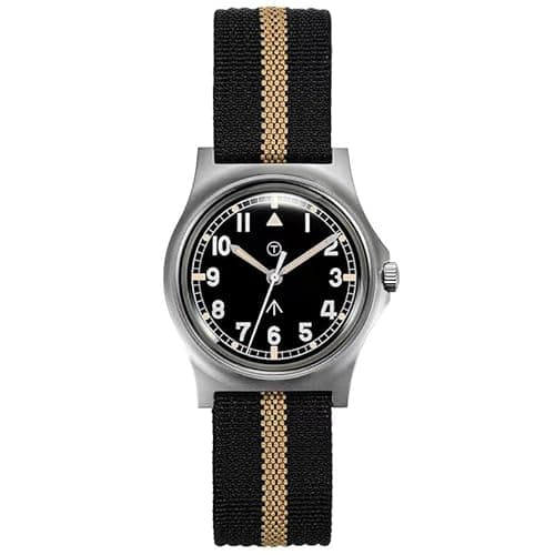 Image of Rdunae RA01 G10 Military Filed Watches for Men, 36.5mm Miyota Super 2035 Movement Vintage Quartz Watch, Retro Sweep Wrist Watch, K1 Domed Mineral Harden Glass, Japan Super Luminous, Rugged Nylon Band