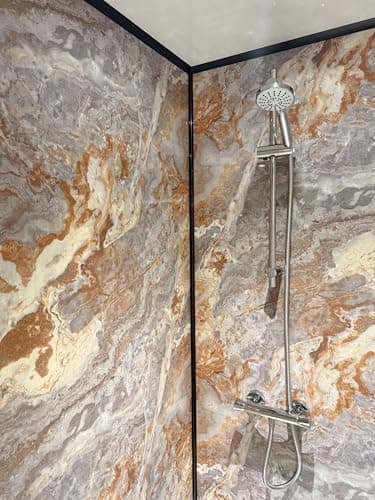 Image of DBS Mixed Stone Gloss Shower Panel 1000mm Wide PVC Bathroom Wall Cladding 1m x 2.4m