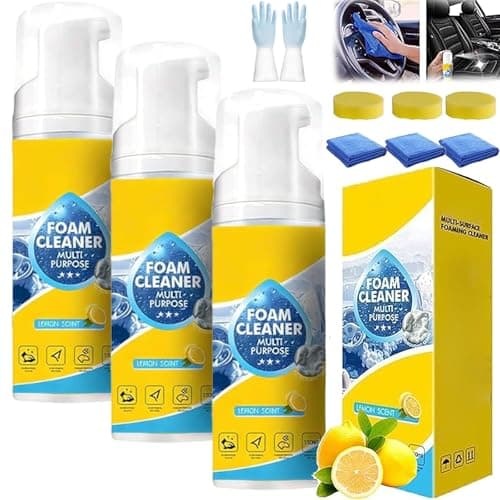 Image of Autogo Foam Cleaner, 4-in-1 Multi-enzyme Foam Cleaner, Powerful & Multipurpose Car Interior Foam Cleaner Spray, Professional Deep Cleaning for Car Interior, Kitchen, Bathroom & Sofa (3Set)