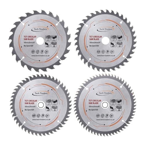 Image of Tech Traders TCT165MX-DSK Circular Wood Saw Blades 165mm x 20mm (16mm Ring) Pack D Compatible with Makita Bosch Dewalt etc