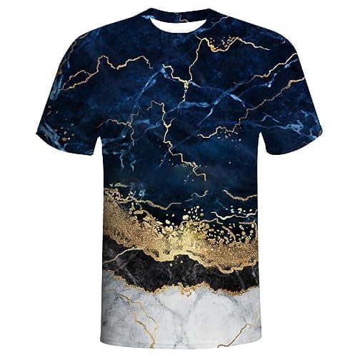 Image of QiErDesign Men 3D Printed Short Sleeve T-Shirts Casual Graphics Tees, #13, Large