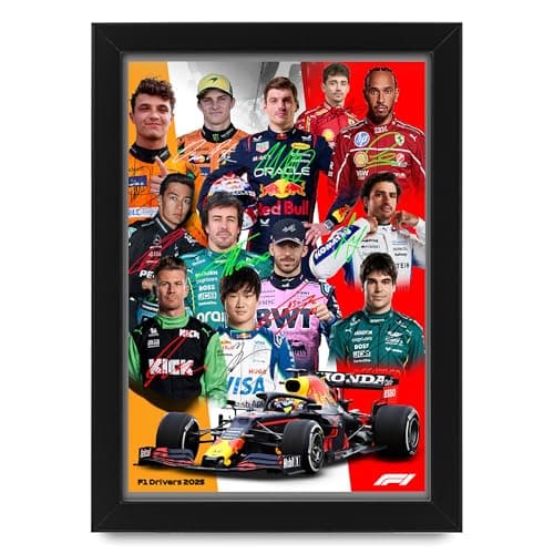 Image of Formula 1 Grand Prix Season 2025 Top 12 Drivers Signed Poster Print - Limited Edition Autograph Fan Gift – Collectible Memorabilia Merchandise (Unframed A3 (30x40cm))