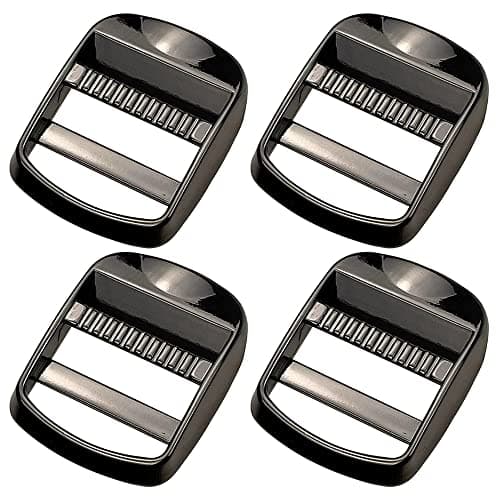 Image of CaurGCHer 4 Pcs Metal Ladder Lock Buckle Slider Adjustable Webbing Strap Release Buckles Adjustable Zinc Alloy Buckle for Backpack Strap Accessories
