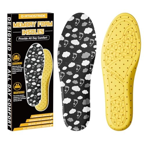 Image of Orthostride Memory Foam Insoles for Men Women, Cushioned Inserts with All Day Comfort, Shock Absorption, Anti-Fatigue Shoe Insole for Running Walking, Hiking, Working-G