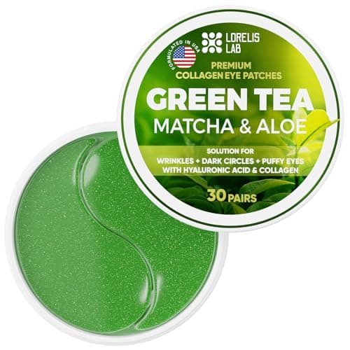 Image of Under Eye Patches for Puffy Eyes and Dark Circles & Eye Bags with Green Tea Matcha & Aloe - Natural Skincare Hydrating Eye Masks with Hyaluronic Acid to Refresh, Soothe & Revitalize - 30 Pairs