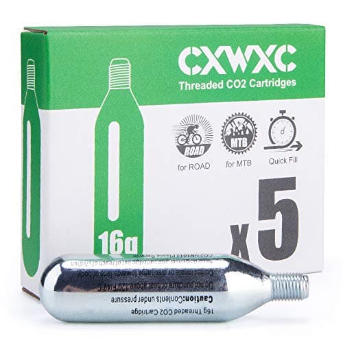 Image of CXWXC 16g / 25g Threaded CO2 Cartridges or CO2 Inflator for Bike Tires - Cartridge for CO2 Inflator with Threaded Connection, CO4 Pump for Road and Mountain Bikes