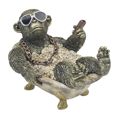 Image of Lesser & Pavey Animals With Attitude Gorilla Bathtime Home Decor Figurine | Decorative Ornament For Living Room & Office | Unique Animal Statue Gift For Women, Men & Families | Modern Home Accessorie