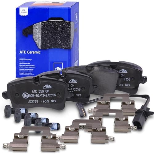 Image of ATE Ceramic Brake Pad Set with Warning Contact Rear Axle