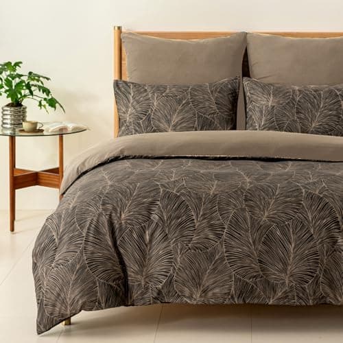 Image of Tokokimo Double Duvet Cover, Bedding Double Bed Set Tropical Leaves Pattern, Soft Microfibre Duvet Cover Set with 2 Pillowcases for Double Bed 200x200 cm