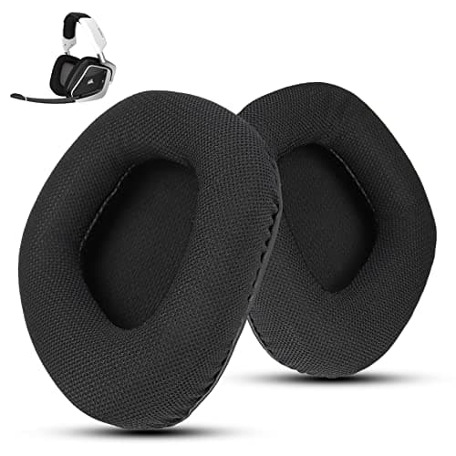 Image of Wzsipod Premium Fabric Earpads for Corsair Void Pro, Elite, RGB, SE, USB, Wireless - Durable Comfort, Compatible with Void RGB Elite, Void v2, Void Surround (Black)