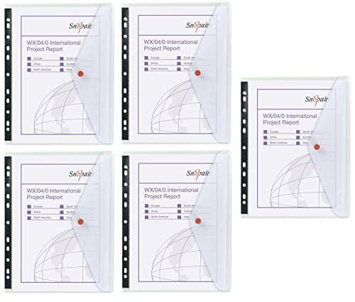 Image of Snopake A4 Polyfile Classic Clear Ring Binder Popper Wallet File - Pack 25