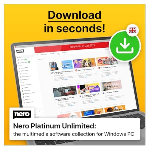 Image of Nero Platinum Unlimited | Image, Video, Music Management, Editing & Streaming, Ripping, Burning, Backup & Recovery, PC Tuning | Win 11/10/8/7 | 1 Device | Annual licence | Activation code per email