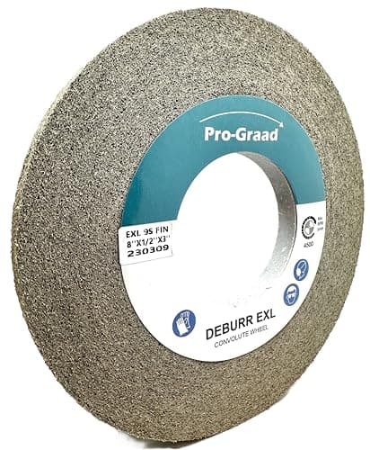 Image of Pro-Graad EXL Deburring Wheel - 8" x 1/2" x 3" 9S Fine Grit - Silicon Carbide - Metal Deburring, Finishing and Polishing Wheel - Convolute - 05791 - (1 Pack)