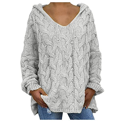 Image of SDERG Cream Chunky Ladies Jumpers & Sweatshirts - Women's Long Cowl Neck Jumper with Fluffy Fabric