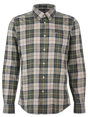 Image of Barbour MSH4982 Men's Shirt Green Wetheram Tailored Shirt MSH4982, Forest Green, S