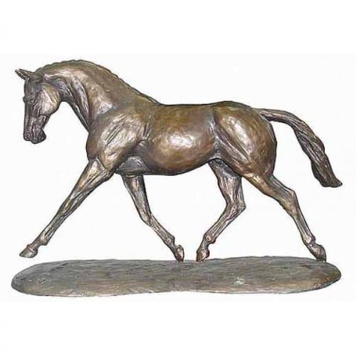 Image of Harriet Glen Cold Cast Bronze Resin Horse 'TROTTING WARMBLOOD' Sculpture/Statue/Ornament. Beautiful Gift